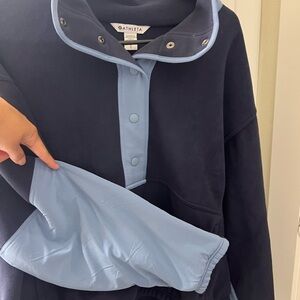 Athleta Dark Blue Pullover with Light Accents